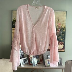 Peach Love California animal print pink Blouse